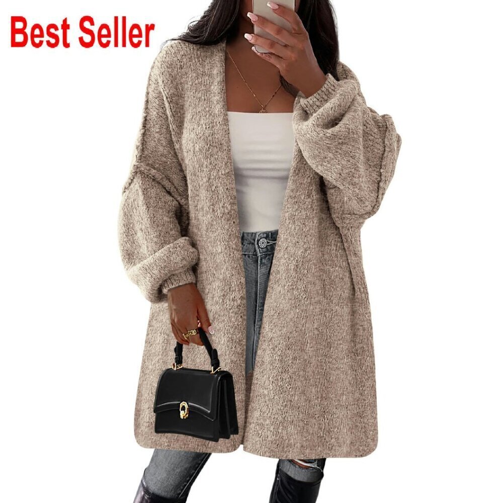 Oversized Long Cardigan Sweater Cozy Knit Drop Shoulder Chic Fall Winter